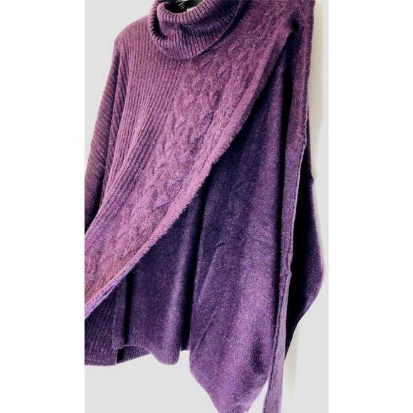 SOLD Simply Vera Wang Womens Purple Asymmetrical Cowlneck Sweater Sz XL NWT - Picture 9 of 10